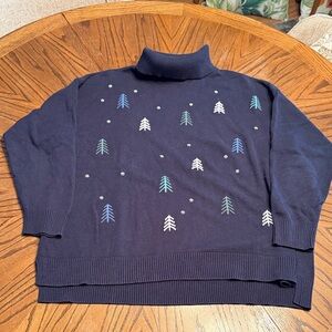 CJ Banks Women’s 1X Turtleneck Sweater with Tree Pattern